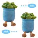 Blue Succulent Plush Toy and Keychain Set