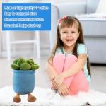 Blue Succulent Plush Toy and Keychain Set