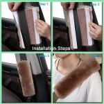 2-Pack Fluffy Plush Seat Belt Covers for Comfort