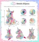 DolliBu Rainbow Unicorn Plush Stuffed Animal 12 Inch