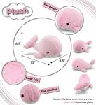DolliBu Pink Whale Plush Stuffed Animal Toy