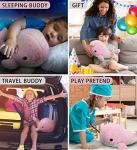 DolliBu Pink Whale Plush Stuffed Animal Toy