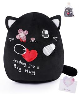 Get Well Soon Black Cat Plush Toy 9 Inch