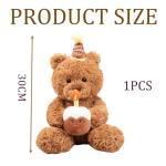 Happy Birthday Teddy Bear Plush Toy with Cake