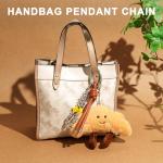 Cute Croissant Plush Keychain with Smiling Face