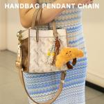 Cute Croissant Plush Keychain with Smiling Face