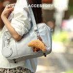 Cute Croissant Plush Keychain with Smiling Face
