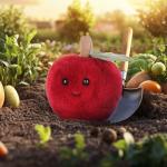 Apricot Lamb Plush Toy with Red Apple 5.1