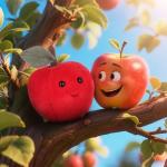 Soft Apricot Lamb and Apple Plush Toy for Kids