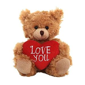 Mocha Heart Plush Bear Toy for All Ages
