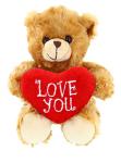 Mocha Heart Plush Bear Toy for All Ages