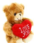 Mocha Heart Plush Bear Toy for All Ages