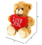 Mocha Heart Plush Bear Toy for All Ages
