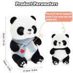 Cuddly 9.8'' Panda Plush with Heart Scarf
