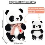 Adorable 9.8'' Panda Plush Toy with Heart Scarf