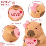Ditucu Love Capybara Plush with Heart - 11 Inch