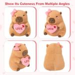 Ditucu Love Capybara Plush with Heart - 11 Inch