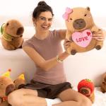 Ditucu Love Capybara Plush with Heart - 11 Inch