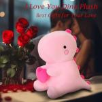 Soft Pink Dinosaur Plush Toy with Heart