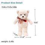 Cute 15” White Teddy Bear with Heart