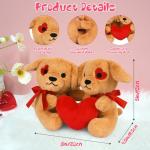 Love Dog Plush Stuffed Animals Pair with Heart