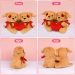 Love Dog Plush Stuffed Animals Pair with Heart