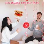 Love Dog Plush Stuffed Animals Pair with Heart
