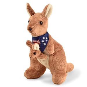 Soft Plush Kangaroo with Scarf and Removable Joey