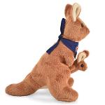 Soft Plush Kangaroo with Scarf and Removable Joey