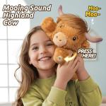 14-Inch Highland Cow Plush Toy with Moo Sound