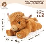 14-Inch Highland Cow Plush Toy with Moo Sound