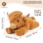 Microwavable Fluffy Highland Cow Plush Toy