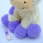 Cuddly Purple Cow Plush Toy and Keychain Set