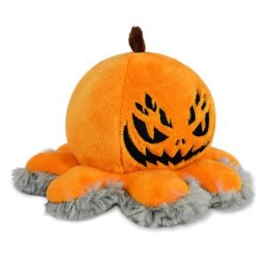TeeTurtle Reversible Spider Plushie - Fuzzy Gray & Pumpkin