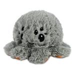 TeeTurtle Reversible Spider Plushie - Fuzzy Gray & Pumpkin