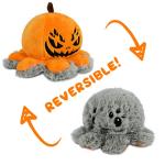 TeeTurtle Reversible Spider Plushie - Fuzzy Gray & Pumpkin