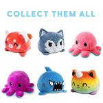 TeeTurtle Reversible Spider Plushie - Fuzzy Gray & Pumpkin