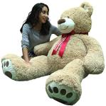 Giant 5-Foot Soft Teddy Bear with Red Ribbon