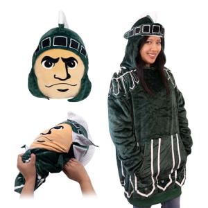 Wearable Cozy Blanket Hoodie Michigan State Spartan