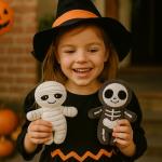 Halloween Black Skull Plushie - 4-inch Stuffed Toy