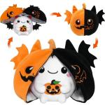 Reversible Bat Ghost Plush with Pumpkin Zipper