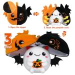 Reversible Bat Ghost Plush with Pumpkin Zipper