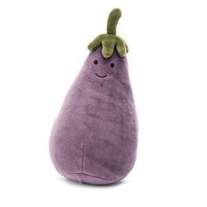 Jellycat Eggplant Plush Vegetable Toy, 7 Inches