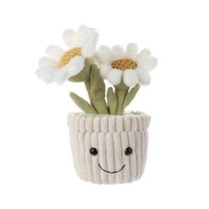 Kawaii Apricot Lamb Plush with Green Pot