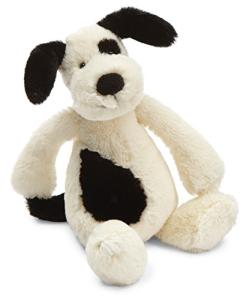 Bashful Black and Cream Puppy Plush Toy 7