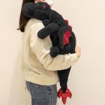 Cute 37" Black Dragon Plush Toy Pillow