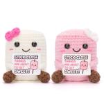 2PCS Pink & White Marshmallow Plush Dolls