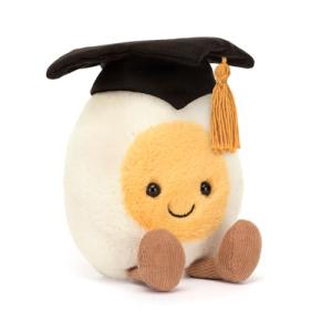 Jellycat Boiled Egg Graduate Plush Toy, 5.5 inches