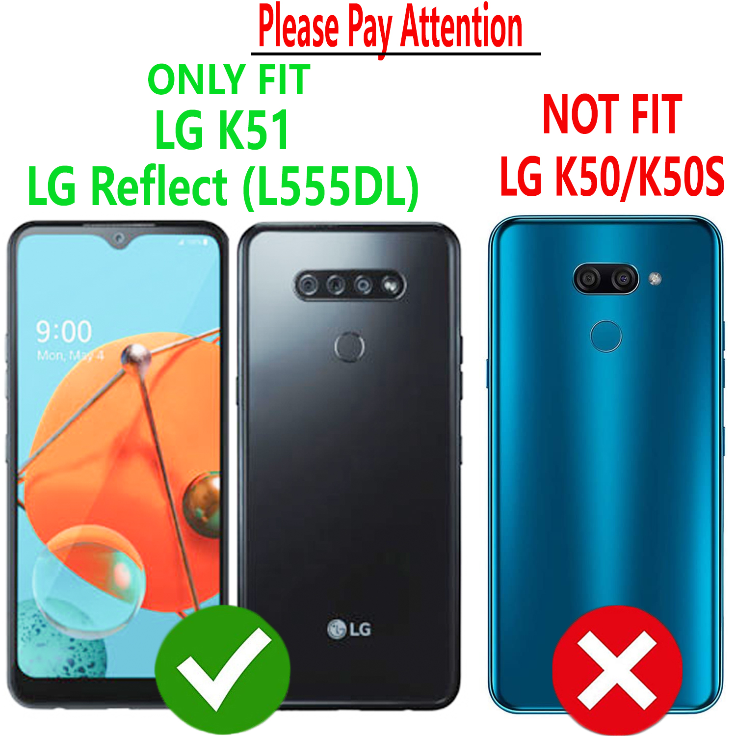 Pink LG K51 Phone Case with Card Slots