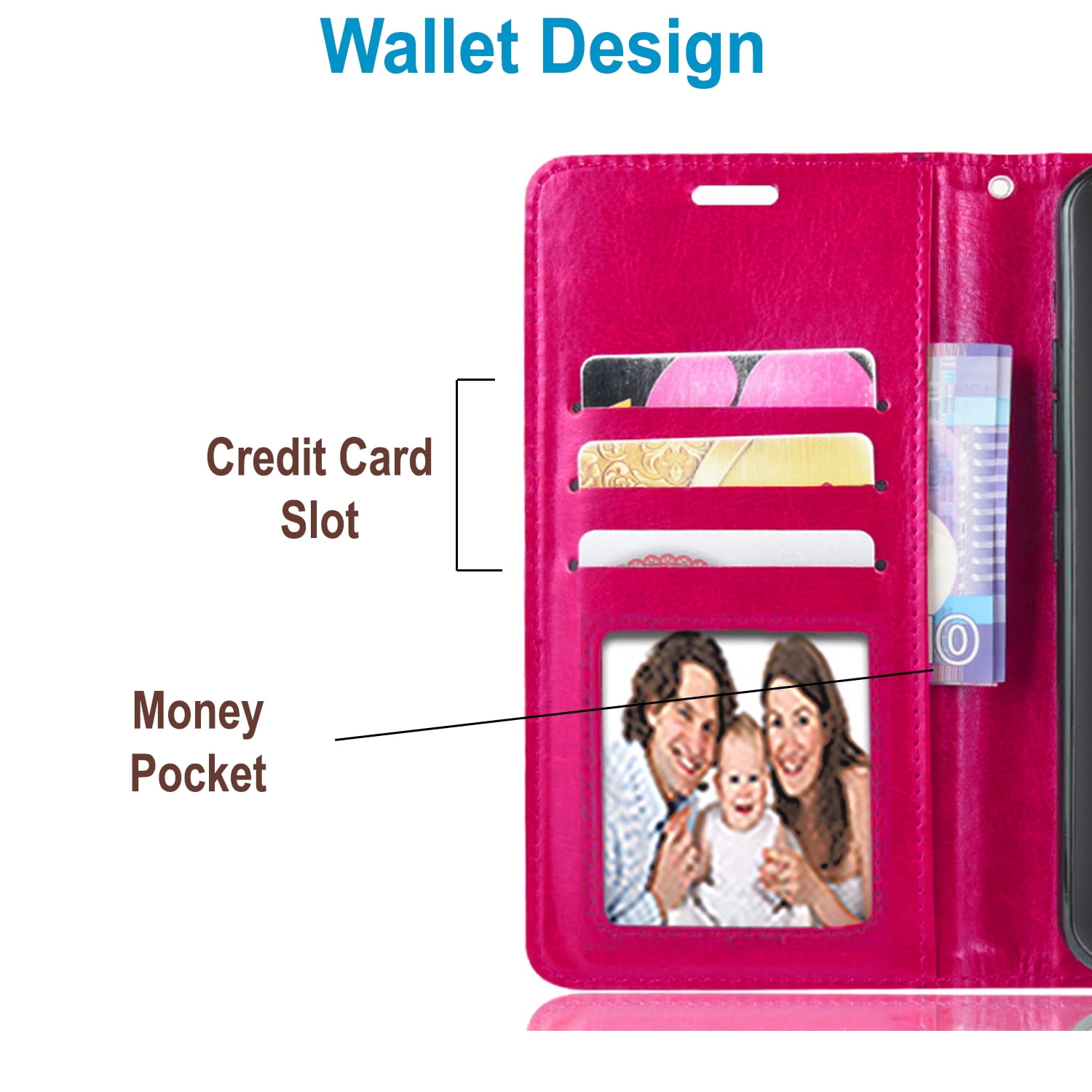 Pink LG K51 Phone Case with Card Slots
